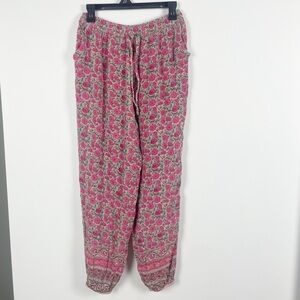 Natural Life Bohemian Floral Cozycore Rayon Printed Jogger Pants Size M